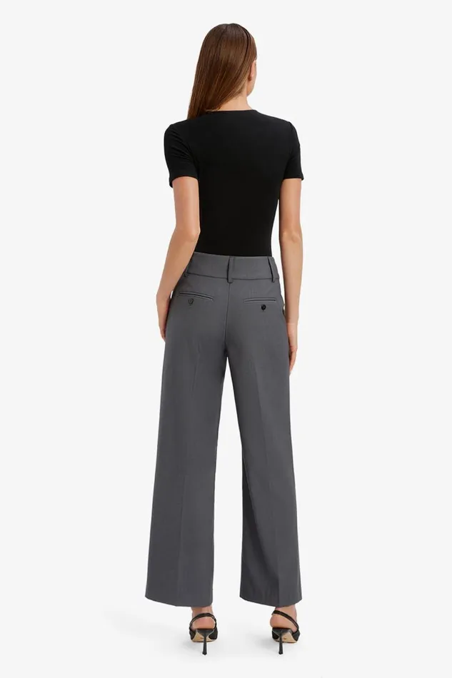 Women Bardot Pants Maika Straight Leg Pant In Dark Grey Women Bardot Pants Maika Straight Leg Pant In Dark Grey