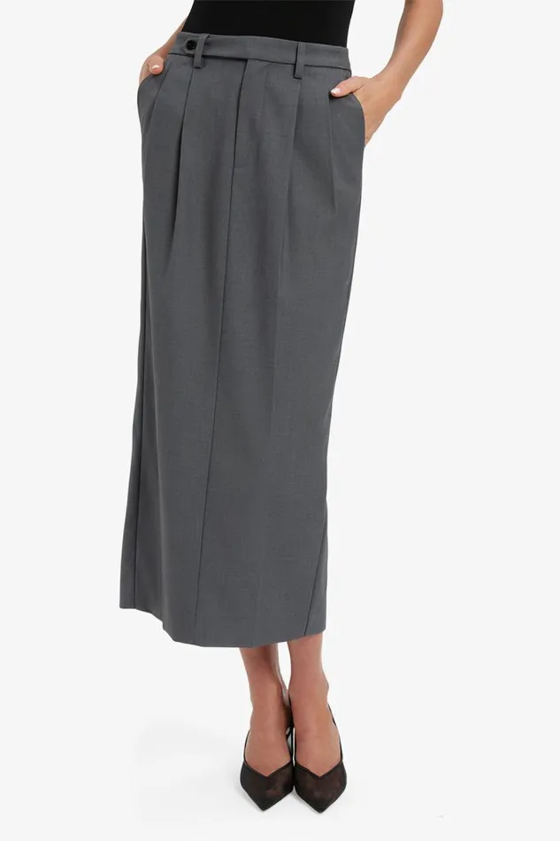 Women Bardot Skirts Amiah Mid Rise Maxi Skirt In Dark Grey Women Bardot Skirts Amiah Mid Rise Maxi Skirt In Dark Grey