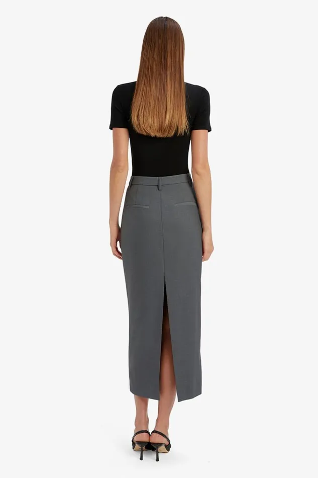 Women Bardot Skirts Amiah Mid Rise Maxi Skirt In Dark Grey Women Bardot Skirts Amiah Mid Rise Maxi Skirt In Dark Grey