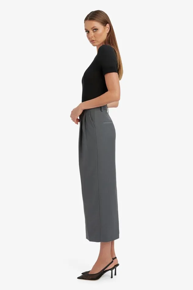 Women Bardot Skirts Amiah Mid Rise Maxi Skirt In Dark Grey Women Bardot Skirts Amiah Mid Rise Maxi Skirt In Dark Grey