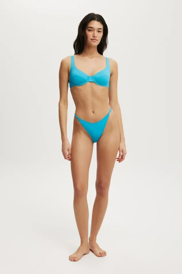 Women Bikinis Cotton On Underwire Balconette Bikini Top Crystal Sea