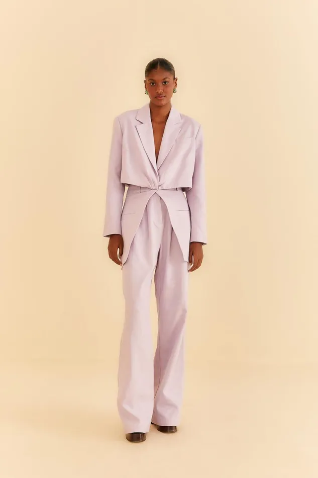Women Blazers Farm Rio Lilac Cut Out Blazer