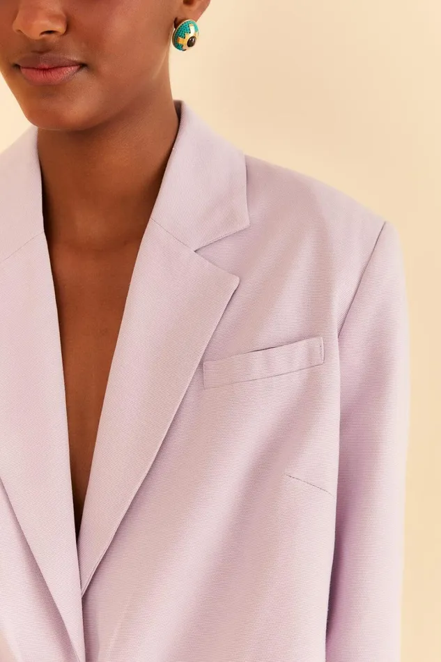 Women Blazers Farm Rio Lilac Cut Out Blazer