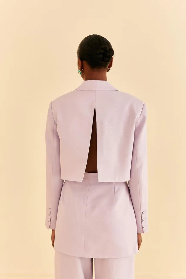 Women Blazers Farm Rio Lilac Cut Out Blazer