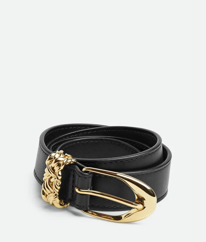 Women Bottega Veneta Belts Intreccio Loop Belt Black