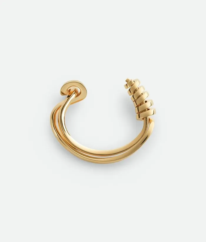 Women Bottega Veneta Bracelets Twist Cuff Bracelet Yellow Gold
