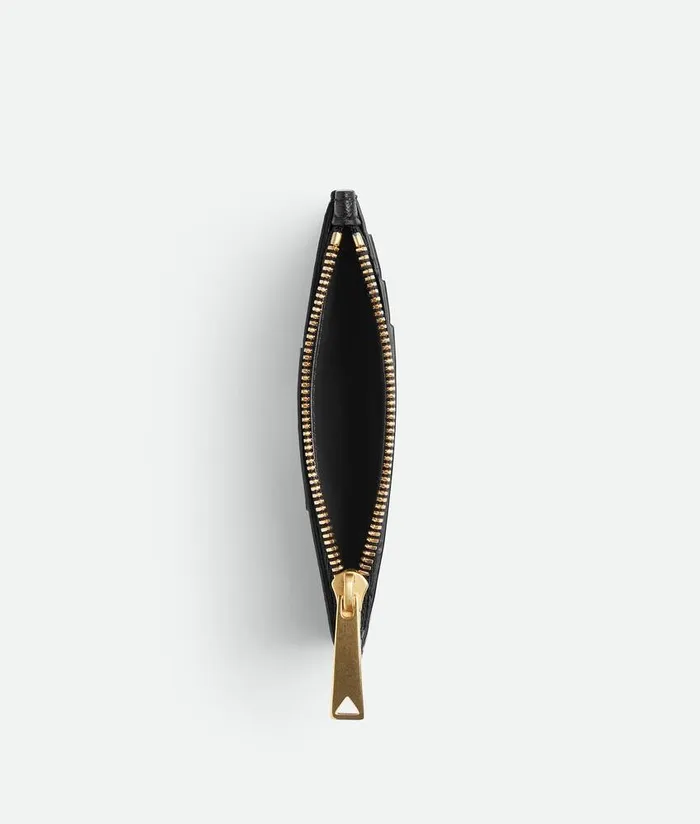 Women Bottega Veneta Card Cases Cassette Zipped Card Case Black