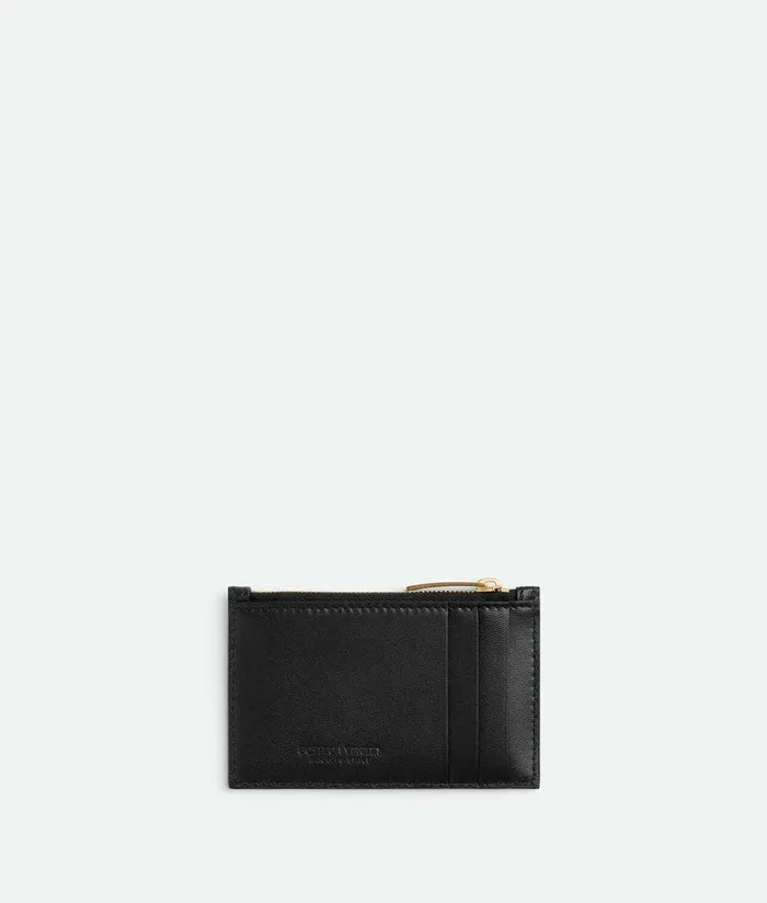 Women Bottega Veneta Card Cases Cassette Zipped Card Case Black