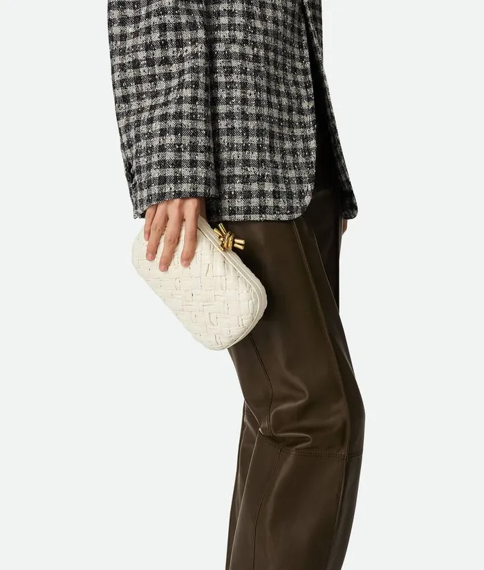Women Bottega Veneta Clutch Knot Bone