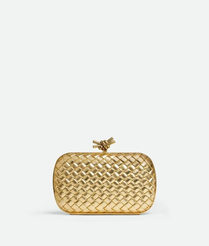 Women Bottega Veneta Clutch Knot Gold