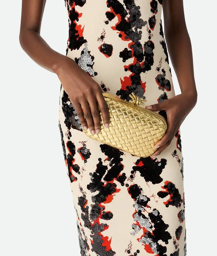 Women Bottega Veneta Clutch Knot Gold