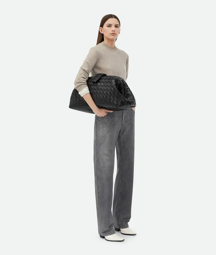 Women Bottega Veneta Clutch Maxi Lauren 1980 Black