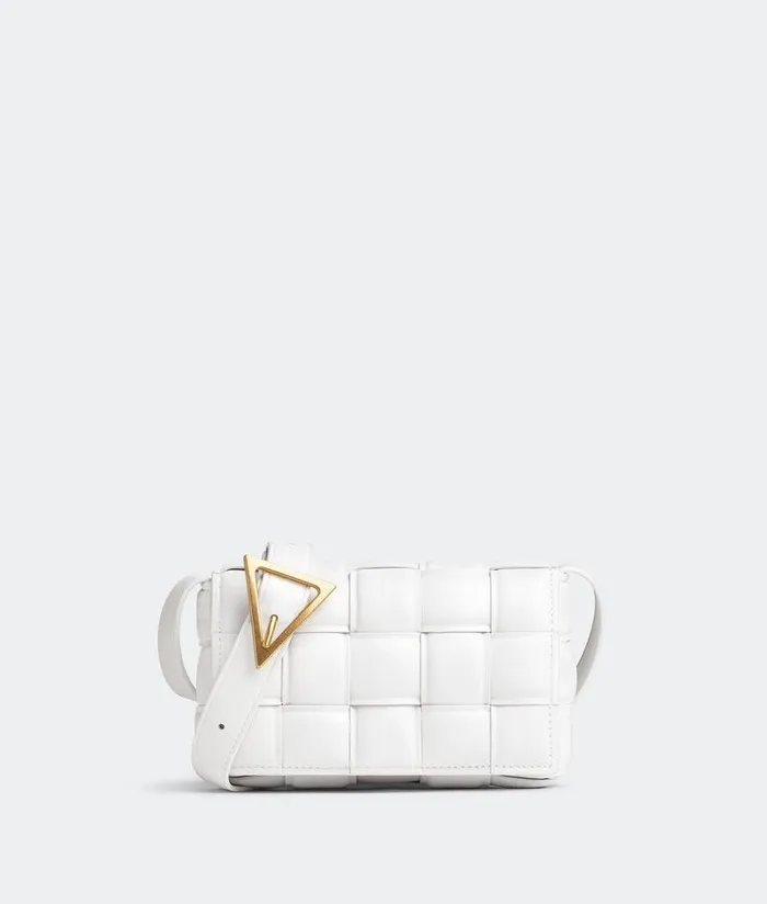 Women Bottega Veneta Crossbody Small Padded Cassette White