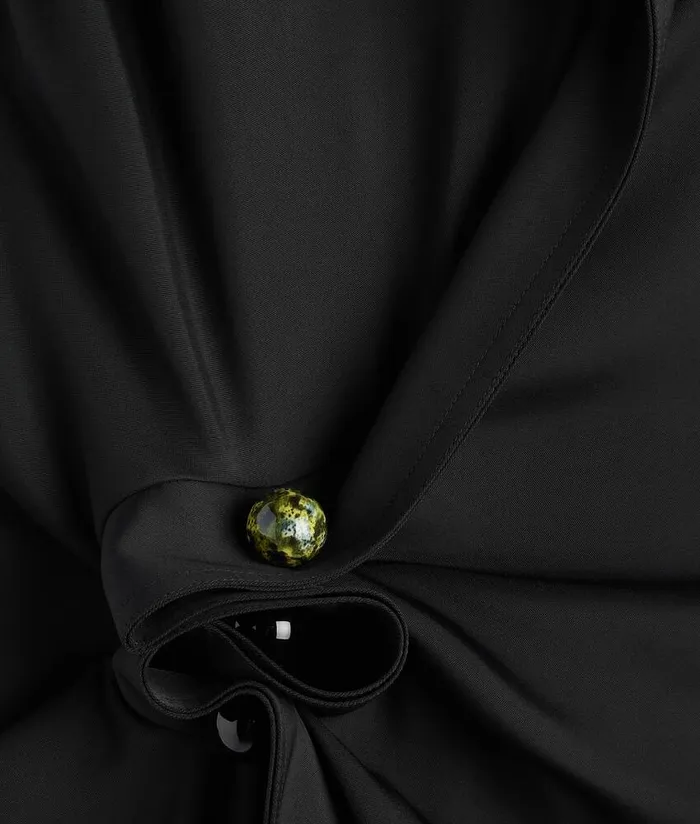 Women Bottega Veneta Dresses Fluid Viscose Piercing Dress Black