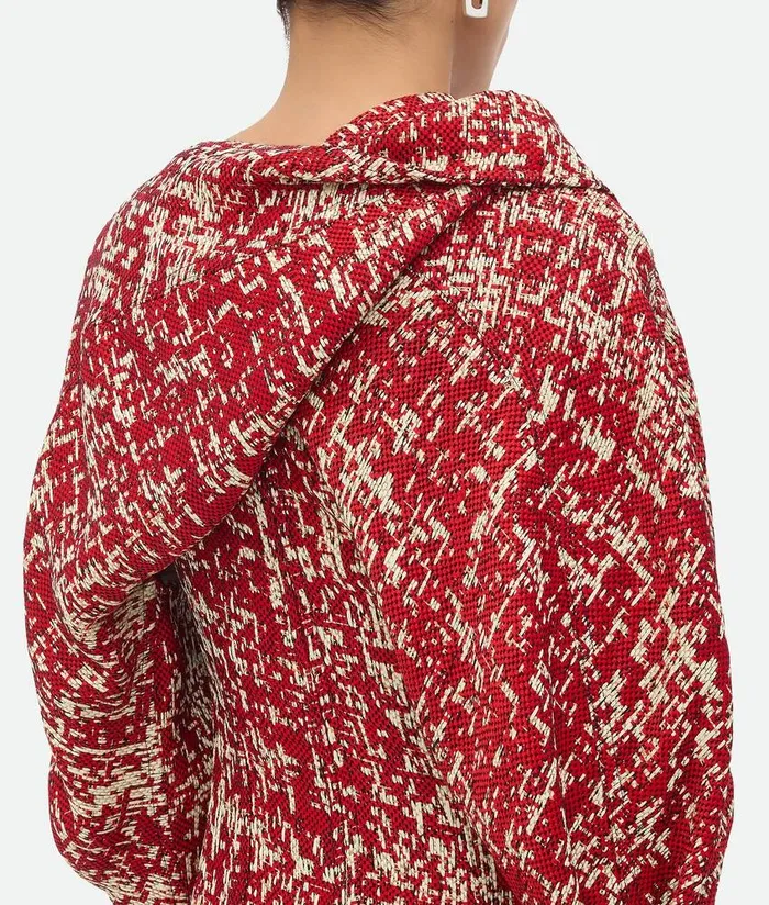 Women Bottega Veneta Dresses Textured Viscose Dress Redblackcream