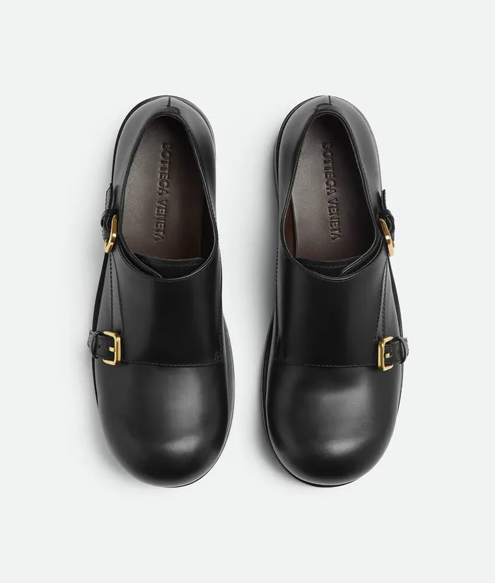 Women Bottega Veneta Flats Helium Monk Strap Black