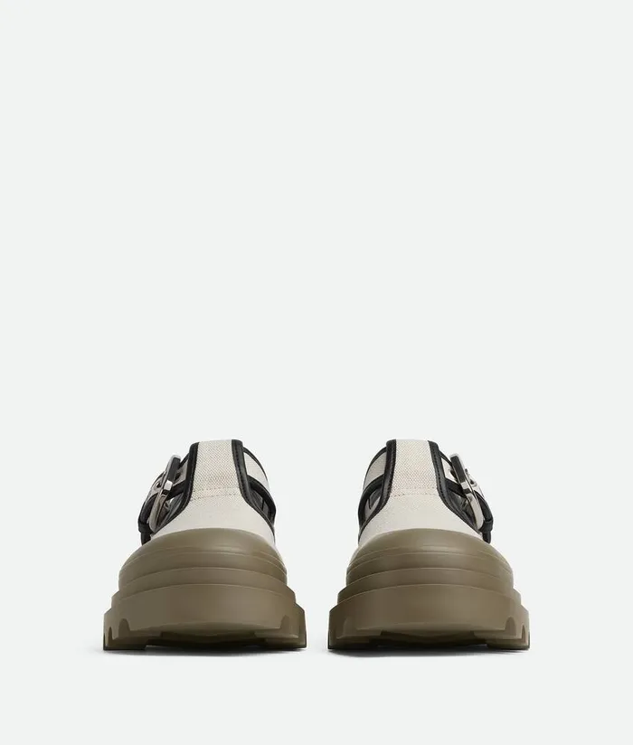 Women Bottega Veneta Flats Trek MaryJane Naturalblackliana