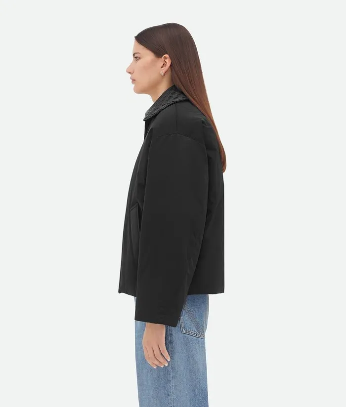 Women Bottega Veneta Jackets Tech Nylon Puffer Jacket Black