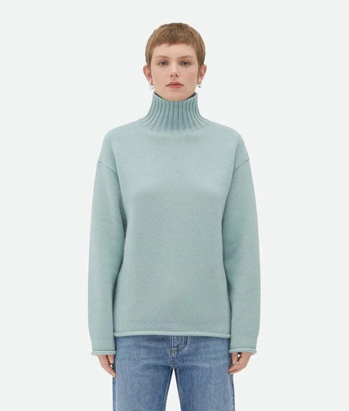 Women Bottega Veneta Knitwear Textured Cashmere Jumper Mint