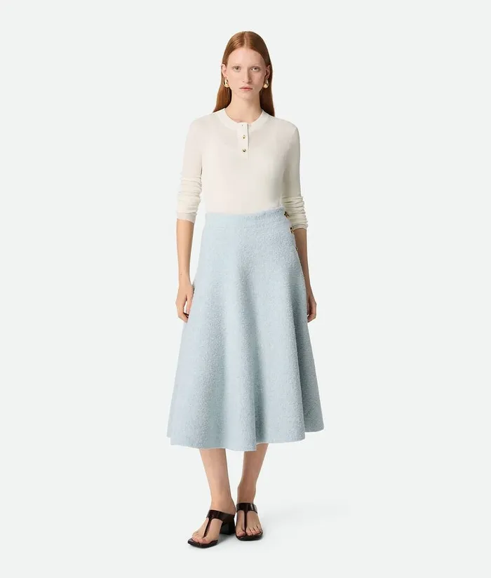 Women Bottega Veneta Knitwear Wool Boucle Skirt Bubble