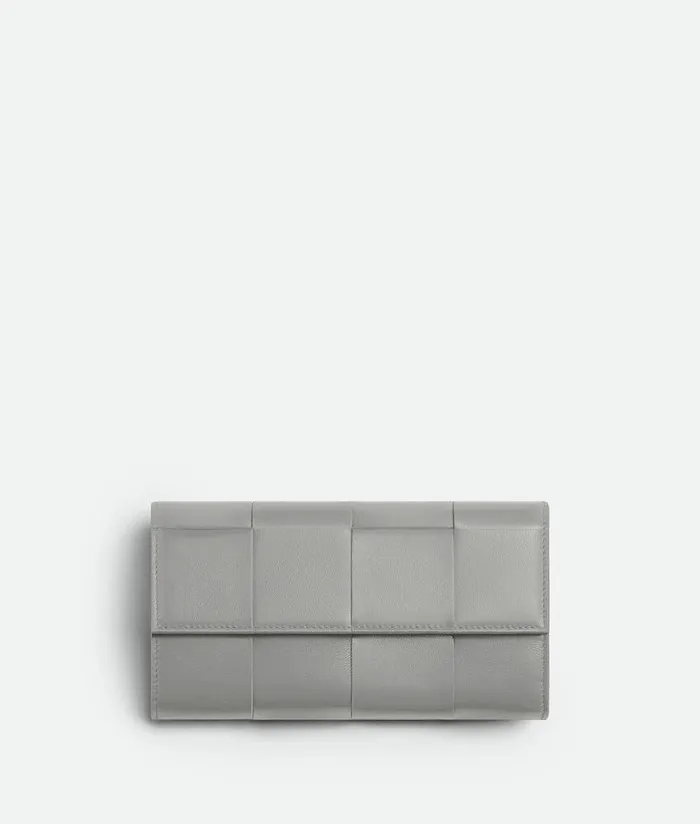Women Bottega Veneta Long Wallets Cassette Large Flap Wallet Sterlingzenith