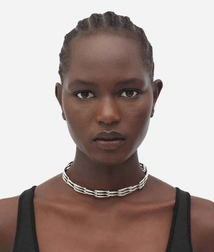 Women Bottega Veneta Necklaces Sardine Necklace Silver