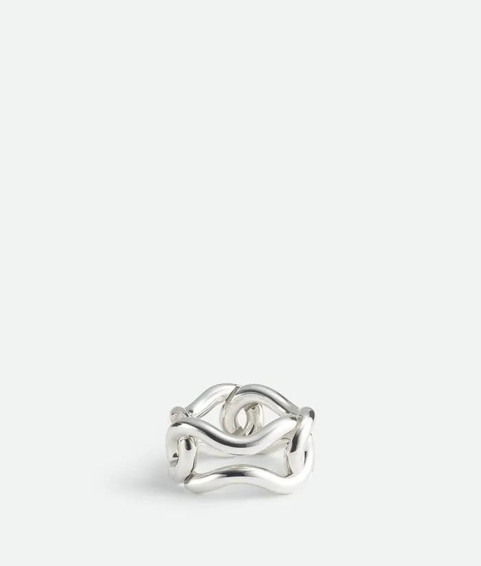 Women Bottega Veneta Rings Nest Chain Ring Silver
