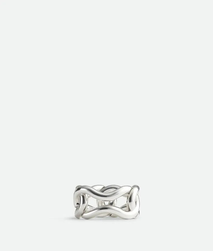 Women Bottega Veneta Rings Nest Chain Ring Silver