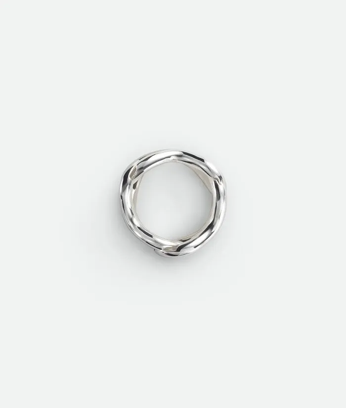 Women Bottega Veneta Rings Nest Chain Ring Silver