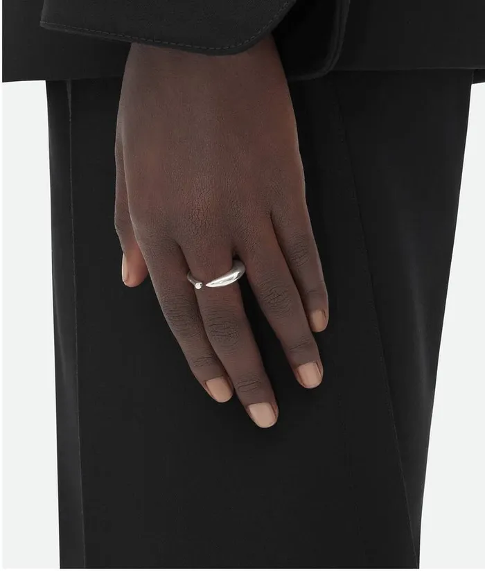 Women Bottega Veneta Rings Sardine Ring Silver