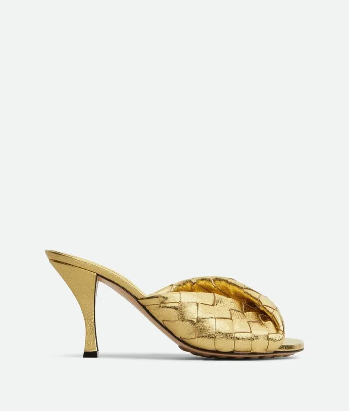 Women Bottega Veneta Sandals Blink Mule Gold