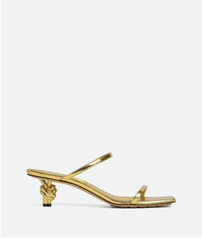 Women Bottega Veneta Sandals Knot Mule Gold