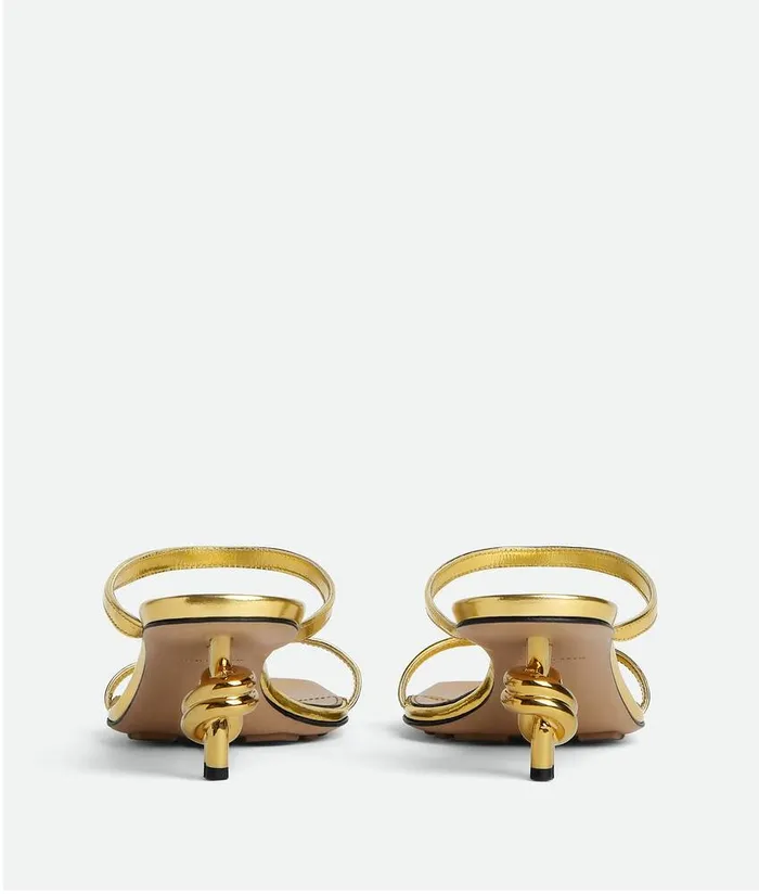 Women Bottega Veneta Sandals Knot Mule Gold