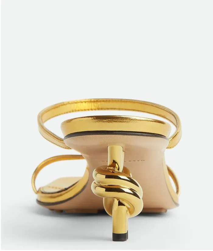Women Bottega Veneta Sandals Knot Mule Gold