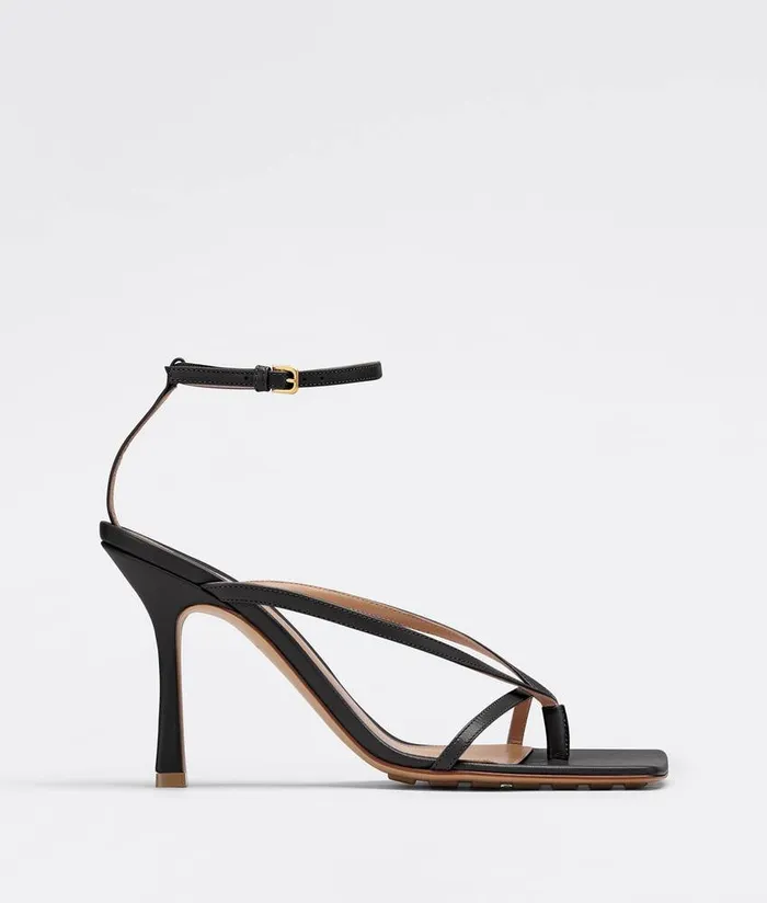 Women Bottega Veneta Sandals Stretch Strap Sandal Nero