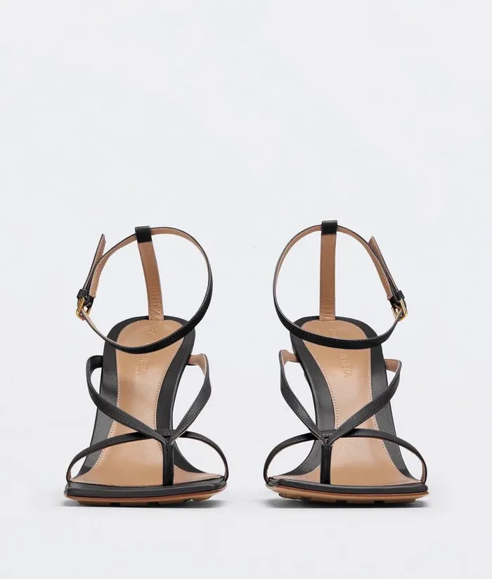 Women Bottega Veneta Sandals Stretch Strap Sandal Nero