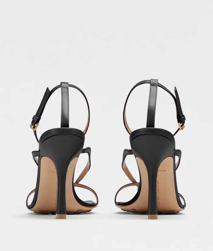 Women Bottega Veneta Sandals Stretch Strap Sandal Nero