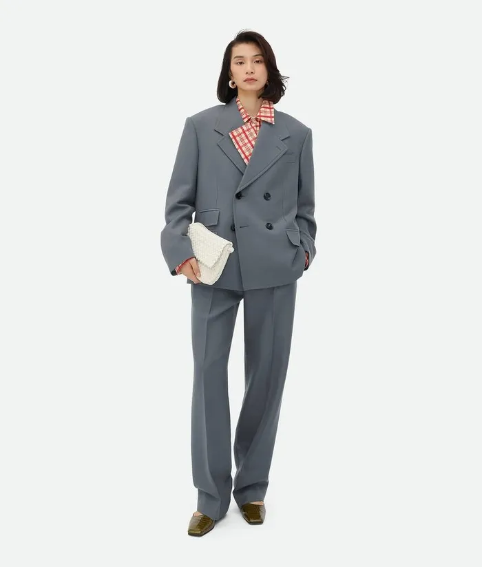 Women Bottega Veneta Shirts Check Cotton Shirt Moonred
