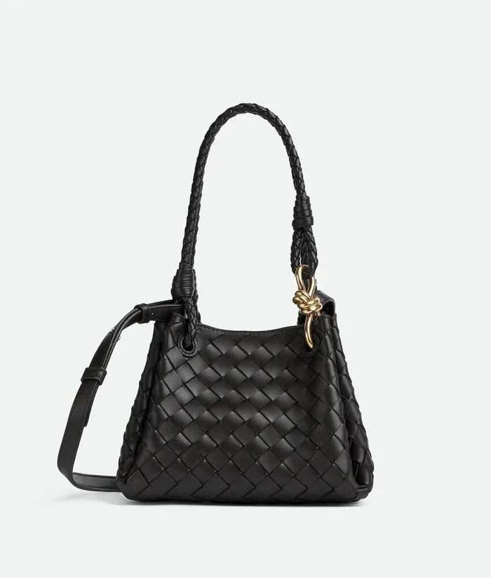 Women Bottega Veneta Shopper Small Parachute Black