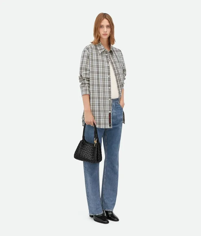 Women Bottega Veneta Shopper Small Parachute Black