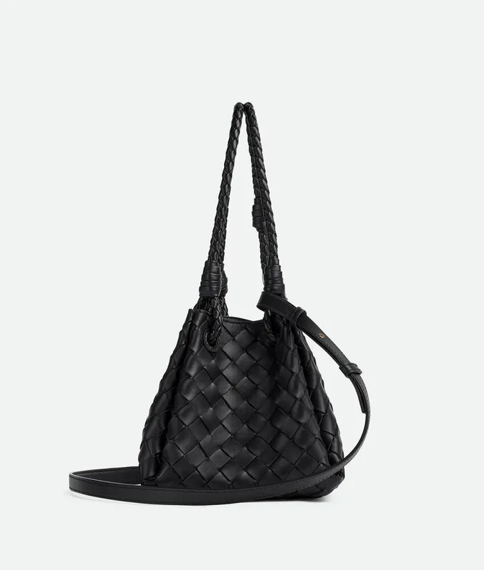Women Bottega Veneta Shopper Small Parachute Black