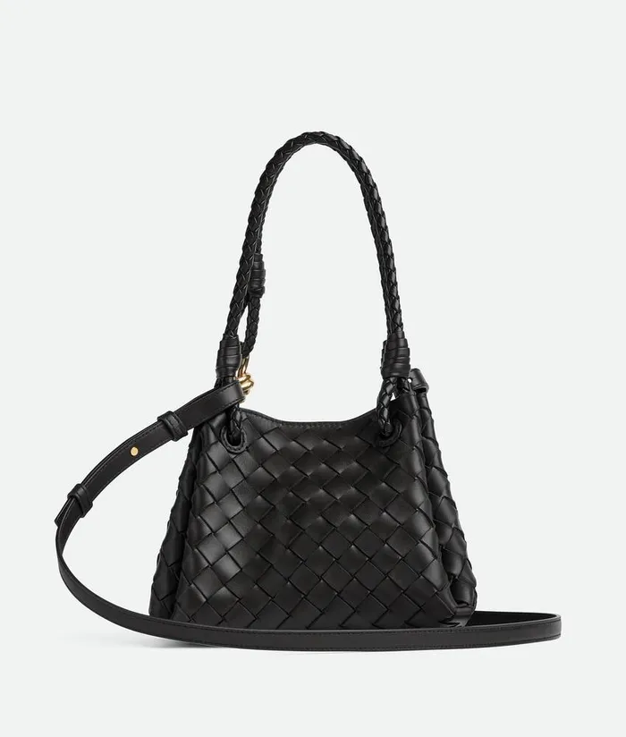 Women Bottega Veneta Shopper Small Parachute Black