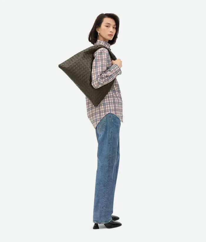 Women Bottega Veneta Shoulder Hop Kaki