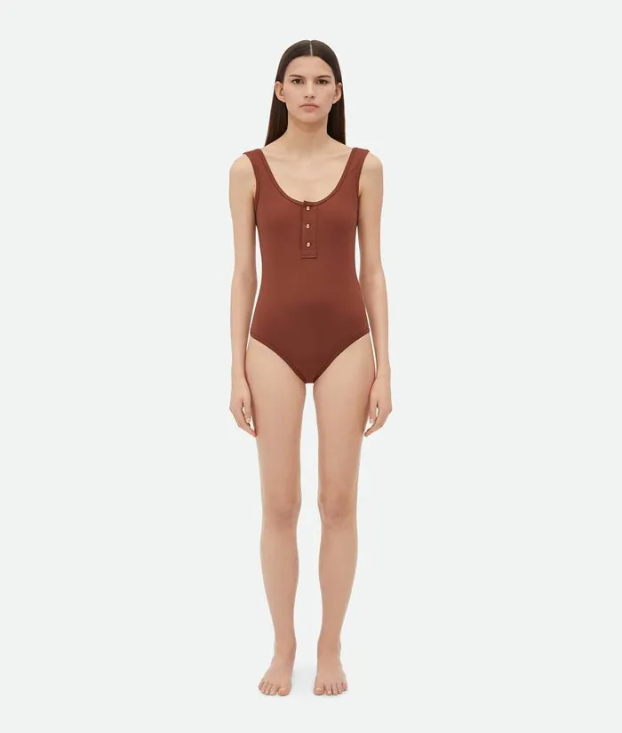 Women Bottega Veneta Swimwear Nylon Swimsuit Pecan