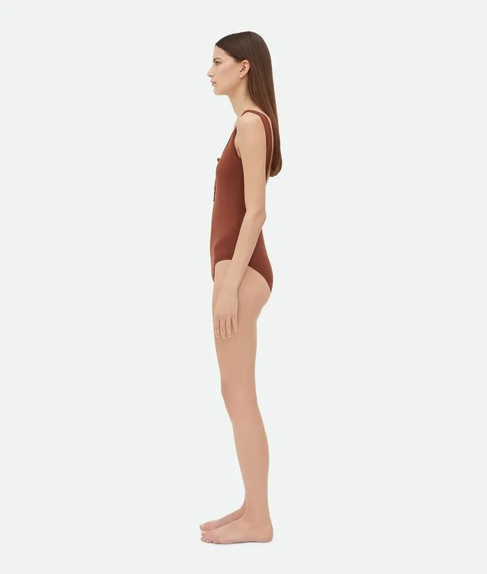 Women Bottega Veneta Swimwear Nylon Swimsuit Pecan