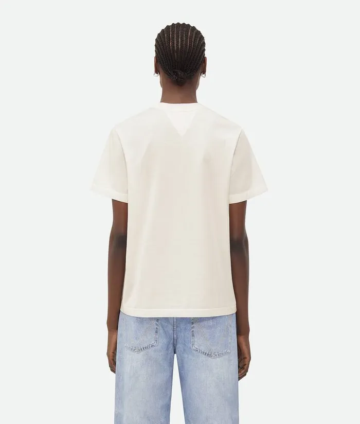 Women Bottega Veneta Tops And TShirts Light Cotton Jersey TShirt Chalk