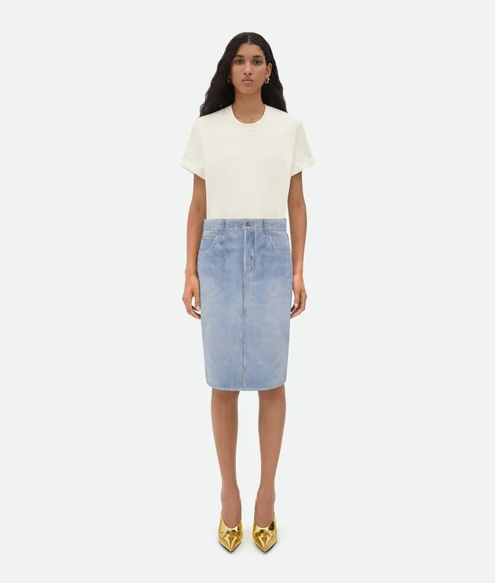 Women Bottega Veneta Tops And TShirts Light Cotton TShirt Chalk