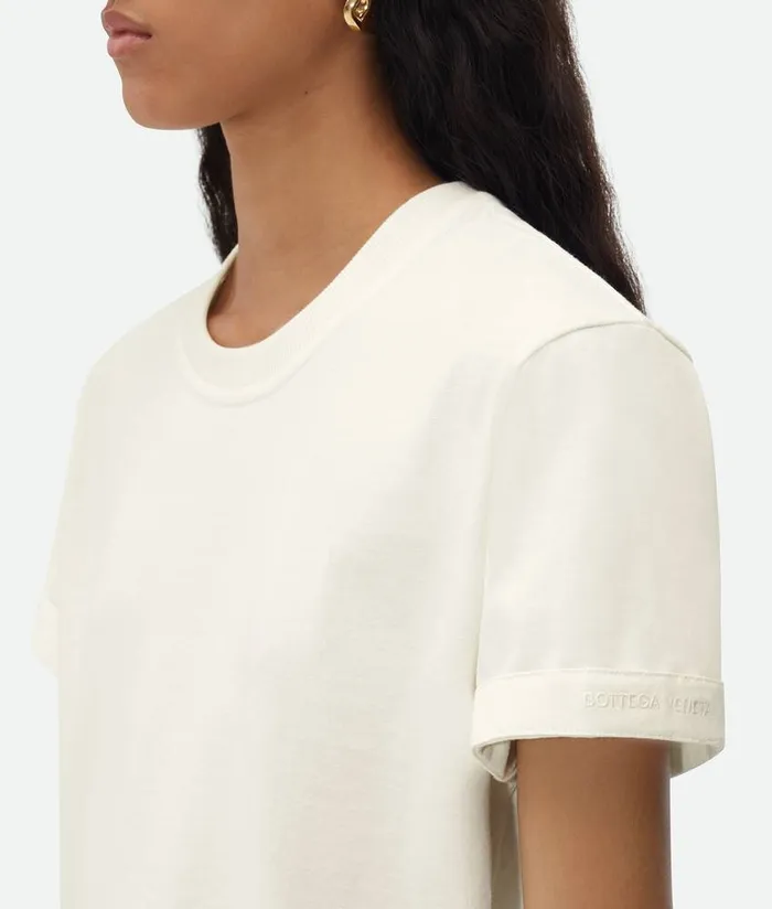 Women Bottega Veneta Tops And TShirts Light Cotton TShirt Chalk