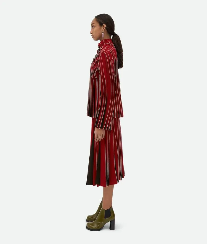 Women Bottega Veneta Tops And TShirts Viscose Frill Top Rosewoodfondant