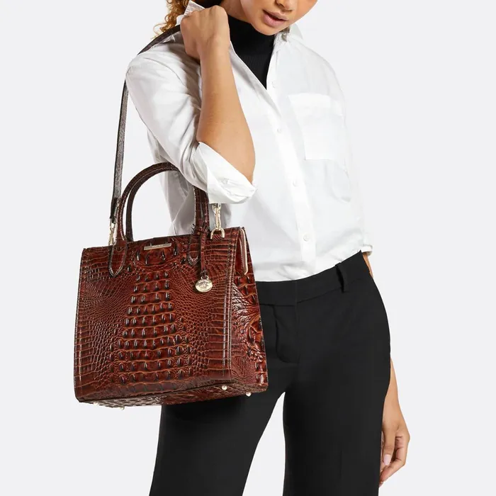Women Brahmin Satchels Caroline Luggage Brown Leontyne Women Brahmin Satchels Caroline Luggage Brown Leontyne